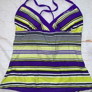 Zeroxposur striped Tankini top size 6 NWT
